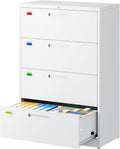PEUKC 4 Drawer File Cabinet, Lateral Filing Cabinets
