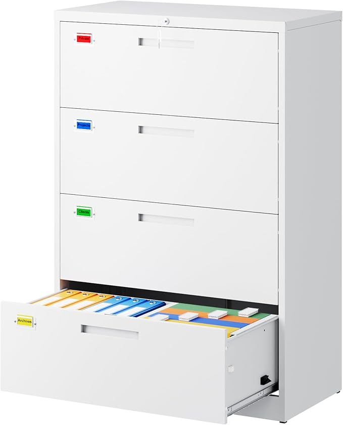 PEUKC 4 Drawer File Cabinet, Lateral Filing Cabinets by PEUKC