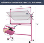 Rolling Whiteboard, 48x32 Inches Dry Erase Board - Image 3