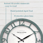 Presentime & Co 13" Farmhouse Series Wall Clock, Shiplap Style, Silent No - Image 2