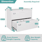 MIIIKO 2 Drawer Lateral File Cabinet - Image 3