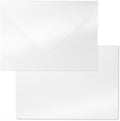 Shimmer Shiny White Envelopes 5.25 x 7.25 inches 100 PCS, Goefun A7 Euro V Flap by Goefun