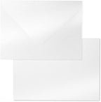 Shimmer Shiny White Envelopes 5.25 x 7.25 inches 100 PCS, Goefun A7 Euro V Flap by Goefun