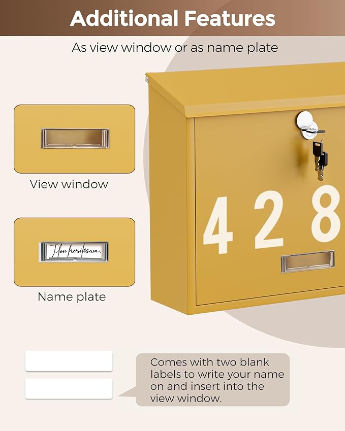 LAND·VOI Locking Wall-Mount Mailbox - Image 8