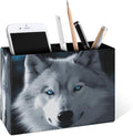 Famame White Wolf Blue Eyes Pencil Holder by Famame