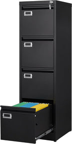4 drawer file cabinet with lock, metal filing, main product view