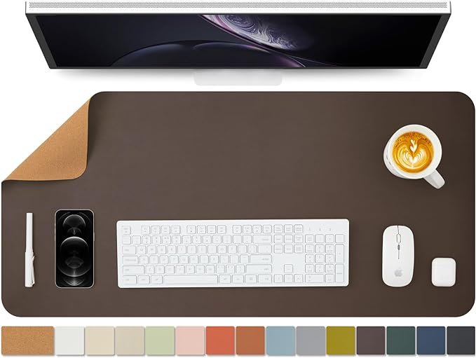 Cork Desk Mat - Dual-Sided Desk Pad by HOMIEAZICOZI
