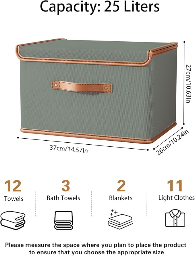 Tuza 2 Pack Storage Bins with Lids, Collapsible Closet Organizer Container - Image 2