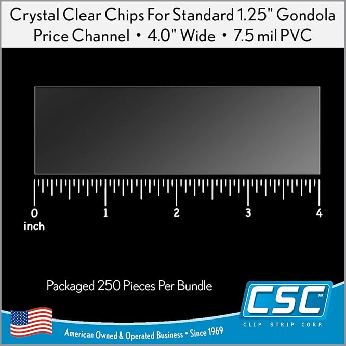 Clip Strip Corp. Price/Data Channel Label Holder Chips, 7.5 Mil Thick, Gondola - Image 6