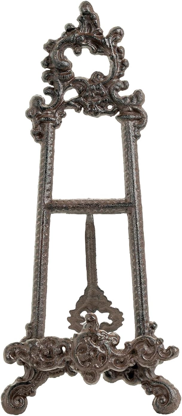 Sungmor Vintage Cast Iron Cookbook Stand, 15.5 Inches Tall Antique Brown