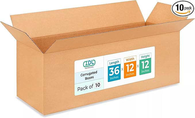 Exrta Large Shipping & Moving Boxes 36x12x12" by IDLPackaging