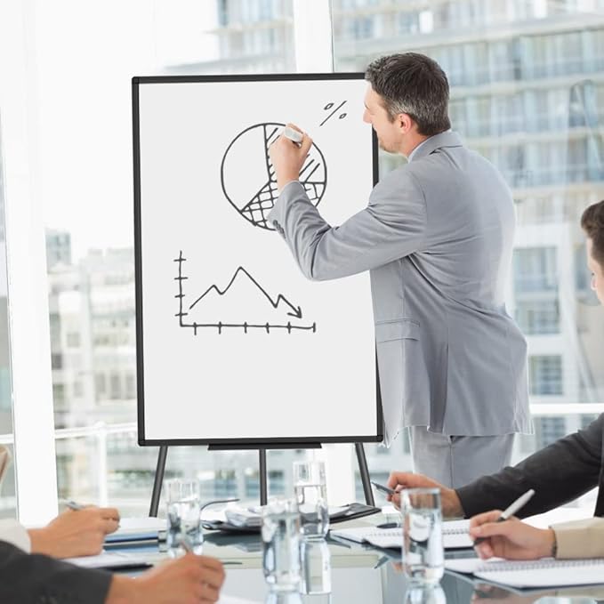 VIZ-PRO Magnetic Whiteboard Easel Black, 36 x 24 Inches, Portable Dry Erase - Image 7