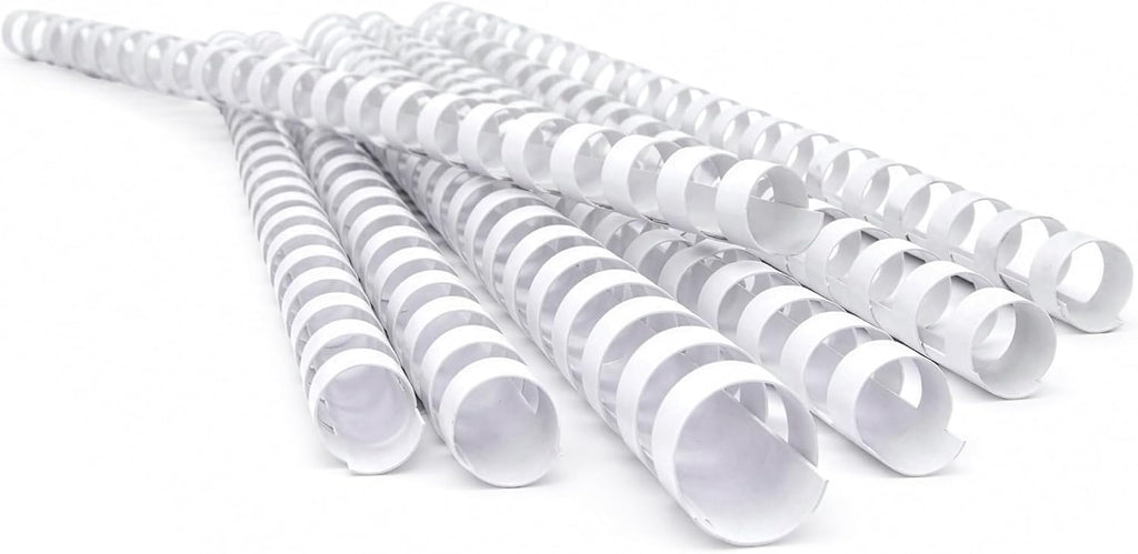 PAVO Premium 10 mm A4 21 Ring Plastic Binding Combs - White (Pack of 100)