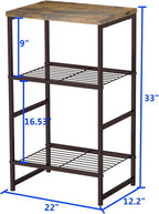 GEORIS 3 Tier Metal Printer Stand Shelf - Image 3