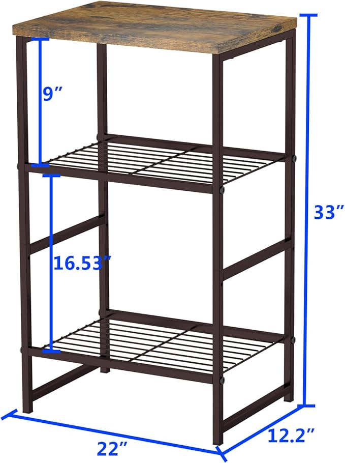 GEORIS 3 Tier Metal Printer Stand Shelf - Image 3
