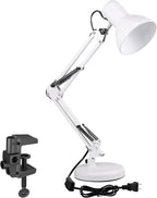 TORCHSTAR Metal Desk Lamp with Clamp, Swing Arm, Architect Adjustable Gooseneck by TORCHSTAR