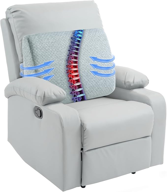 HOMBYS Lumbar Support Pillow for Recliner Chair, Memory Foam Back Support by HOMBYS