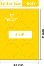 Gemsroyal 3 Inch Yellow Round Labels Printable, 3 Colorful Circle Stickers - Image 2