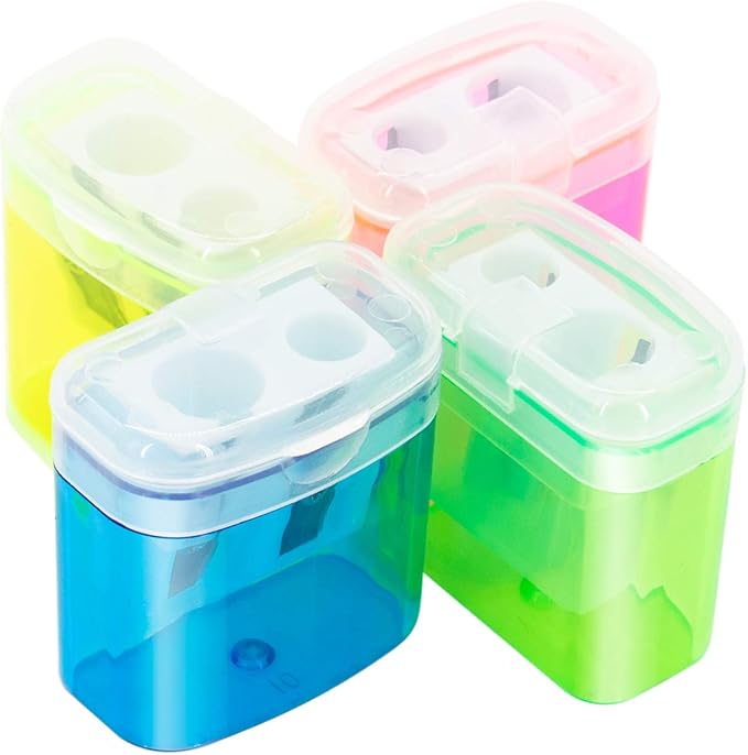 KIDMEN 12 PCS 2 Holes Small Manual Pencil Sharpener - Image 3