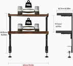 ART-GIFTREE Clamp On Desk Shelf 2-Tier, 16.5 in Wood Shelving Unit - Image 3