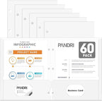 Two Pocket Portfolio Folders, PANDRI 60 Pack 3 Hole Punched 2 Pocket Folders by PANDRI