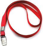 Beebel Red Lanyards 100 Pack Nylon Flat Badge Lanyard Bulldog Clip - Image 3