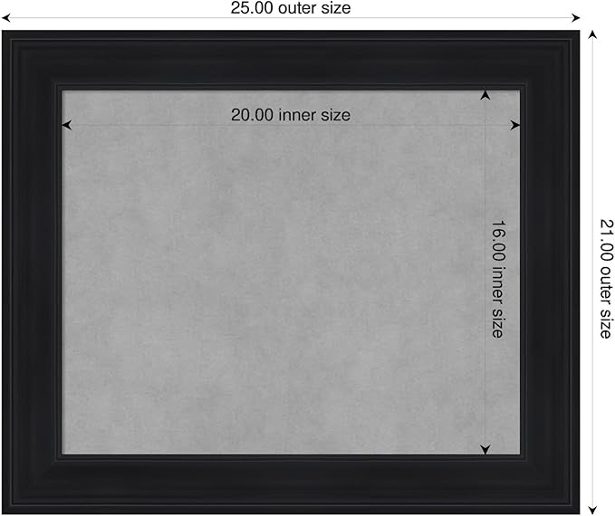 Amanti Art Black Framed Magnetic Board 21x25 Small Vision Board - Image 2