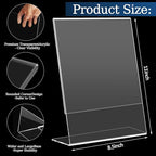 StyEdEk 6 Pack 8.5x11 Inch Acrylic Sign Holder Clear Plastic Table Paper - Image 2