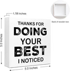 WUZYOU Workplace Wooden Block Sign "Thanks - Image 2