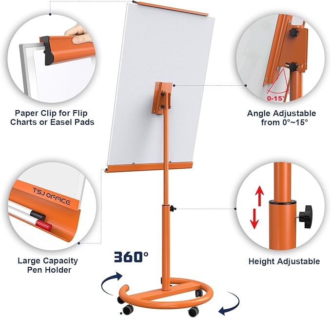 TSJ OFFICE Rolling Whiteboard Standing - Image 2