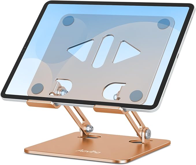 Aoviho Tablet Stand Holder for Desk Adjustable Tablet Holder, Foldable Aluminum - Image 7