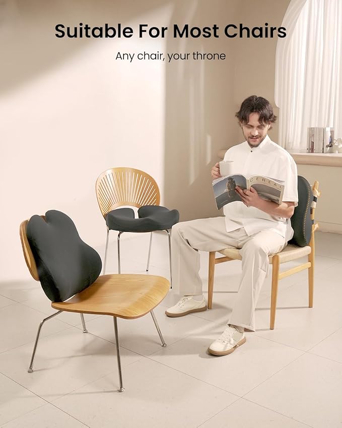 ProtoArc Lumbar Support Pillow for Office Chair, Memory Foam Back Support - Image 7