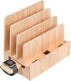 MobileVision Slim Bamboo Charging Station & Compatible Adapter by MobileVision