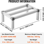 vevor aluminum dunnage rack, 24” x 14” commercial on a desk or shelf