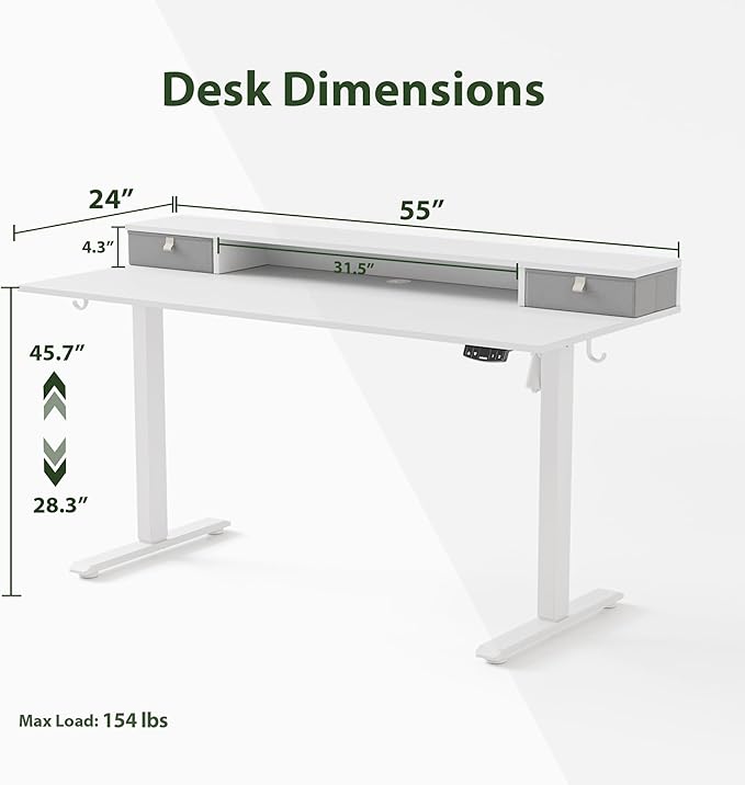 Agilestic 55 x 24 Inches Electric Standing Desk - Image 3
