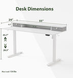 Agilestic 55 x 24 Inches Electric Standing Desk - Image 3