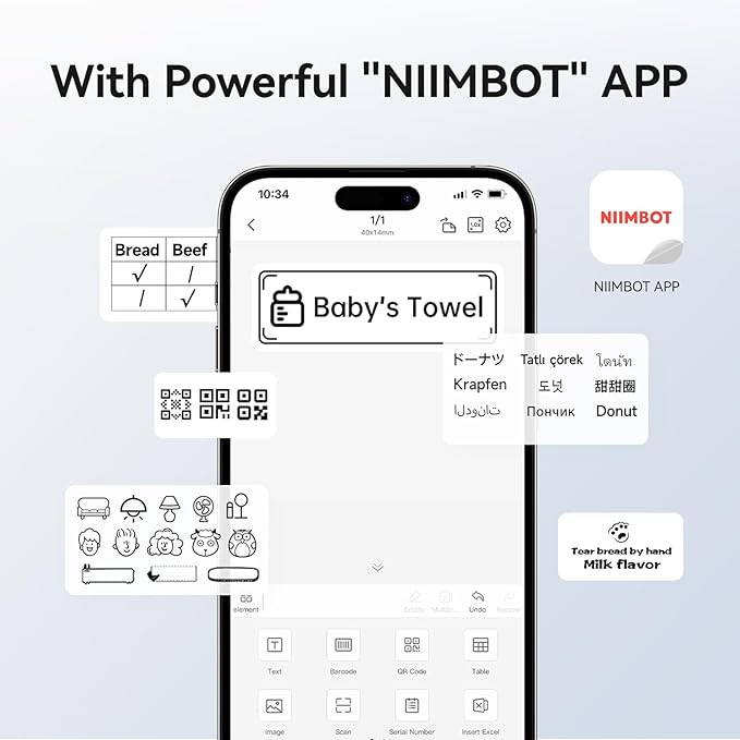 NIIMBOT B1 Label Maker with Tapes, 2 Inch Portable Thermal Label Printer - Image 4