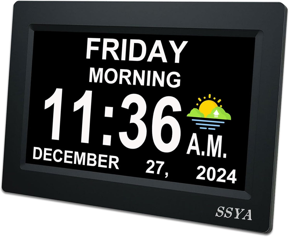 ssya 7 inch calendar clock - 12 alarm, main product view