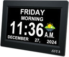 SSYA 7 Inch Calendar Clock by SSYA