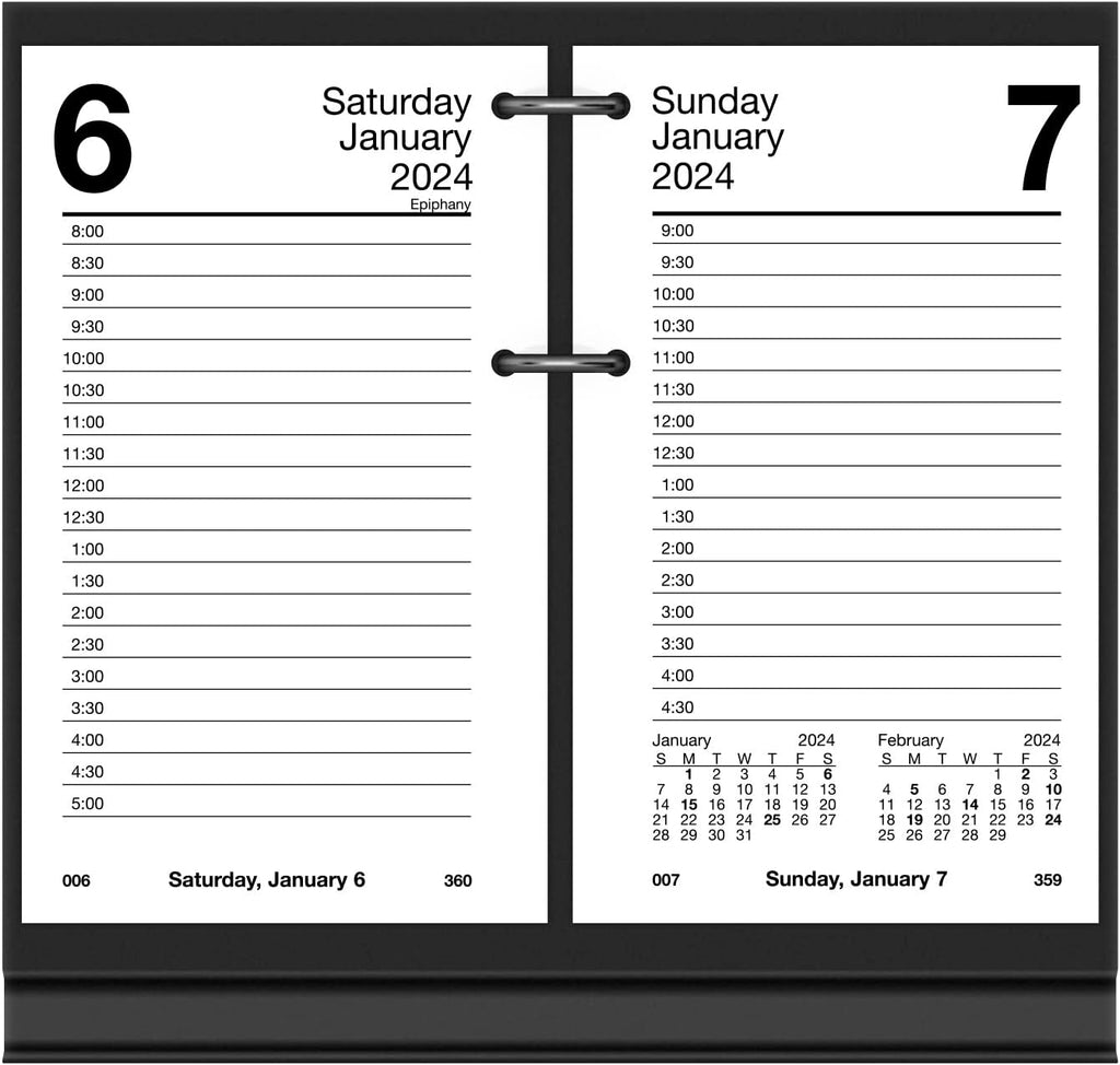AT-A-GLANCE 2024 Daily Desk Calendar Refill, 3-1/2" x 6", Standard, Loose-Leaf, with Monthly Tabs (E717T5024)
