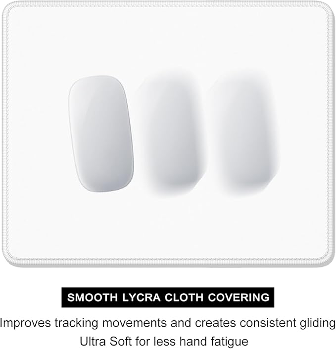 Auhoahsil White Mouse Pad, 12 x 10 Inch Square Mousepad, 3mm Thick Rubber Mouse - Image 4