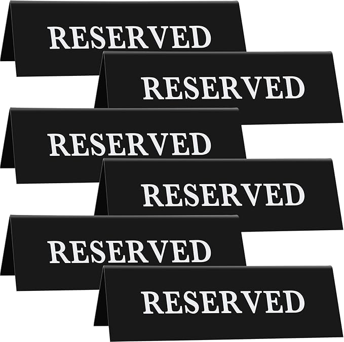 6 Pieces Plastic Reserved Table Sign Table Tent Wedding Guest Reservation Seat by Maitys