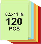 Cardstock Paper, 5 Colors Colored Cardstock 8.5x11, 120 Sheets Card Stock by Glyanlee
