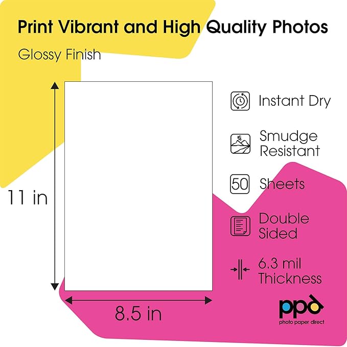 PPD Double Sided Photo Paper, Glossy Brochure Paper 8.5 x 11 - Image 4