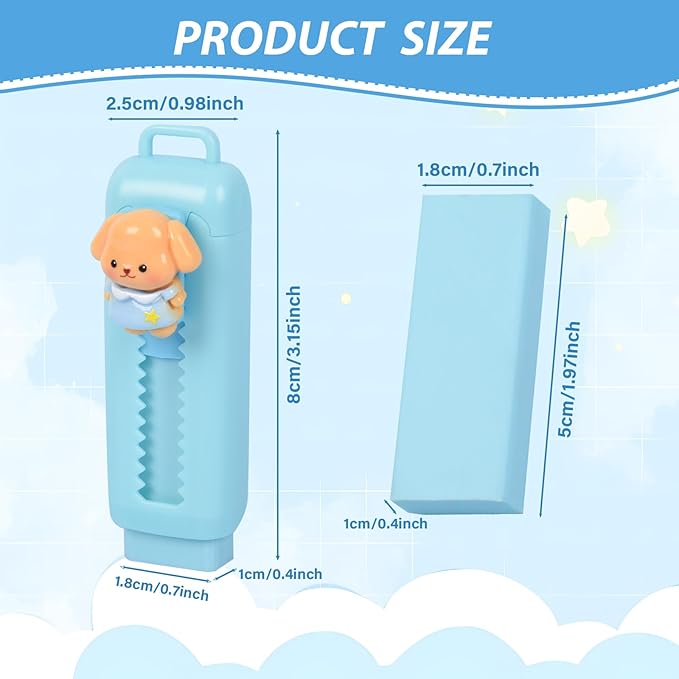 24 Pcs Cute Retractable Eraser for Pencils Cute School Supplies Kawaii Erasers - Image 2