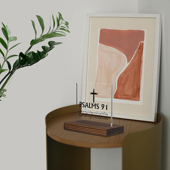 Psalm 91 Desk Sign, Christian Bible Verse Decor - Image 5