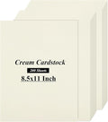 QTLCOHD 200 Sheets Cream Cardstock 8.5 x 11 Off White Cardstock 110lb Ivory by WelcomeToQTLCOHD