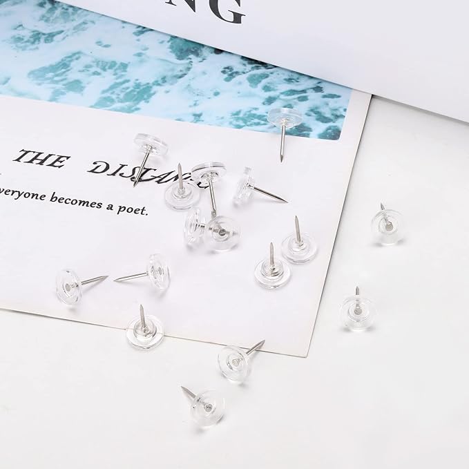 300Pcs Clear Push Pins，Flat Thumb Tacks - Image 6