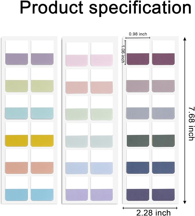 Potanro Sticky Book Tabs 360PCS Notebook Colorful Book Annotation Tabs Kit - Image 8
