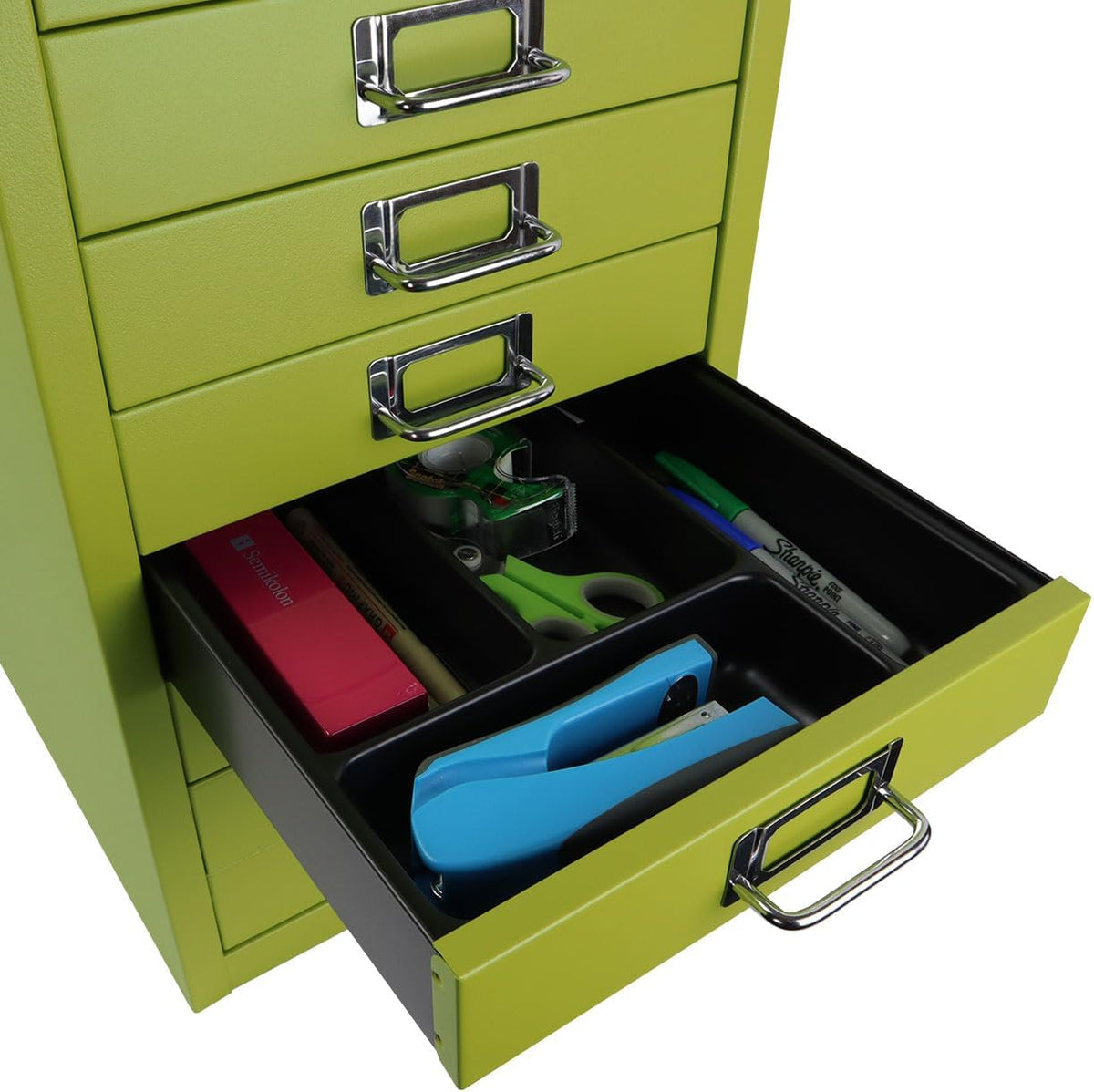 10-Drawer Steel MultiDrawer Cabinet - Green, by Bisley